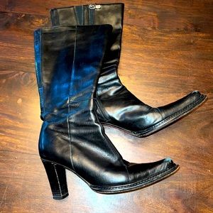 Custom made Donald Pliner leather boots size 9 black